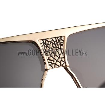 Cheap Cartier Screw And Panthere Decor Gold Frames Black Lenses Sunglasses  308135