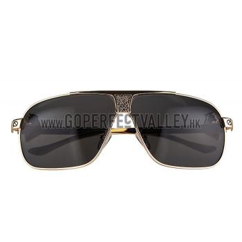 Cheap Cartier Screw And Panthere Decor Gold Frames Black Lenses Sunglasses  308135