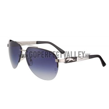 Cartier Wild Panthere Detail Silver Frame Silver Temples Sunglasses 308191