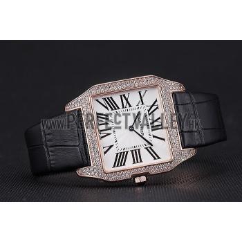 Cartier Santos 100 Diamond Rose Gold Bezel 621925