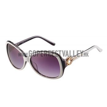 Replica Cartier Golden Finish Panthere Detail Black And White Frame Sunglasses 308268