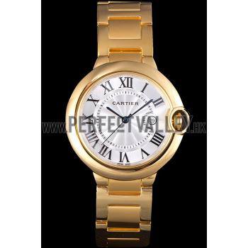 Cartier Ballon Bleu 42mm White Dial Gold Case And Bracelet