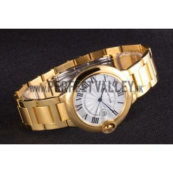 Cartier Ballon Bleu 42mm White Dial Gold Case And Bracelet