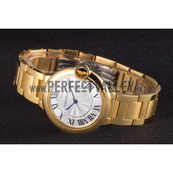 Cartier Ballon Bleu 42mm White Dial Gold Case And Bracelet