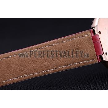 Swiss Cartier Ballon Bleu de Cartier White Dial Diamonds Case Pink Leather Bracelet  622553 Replica