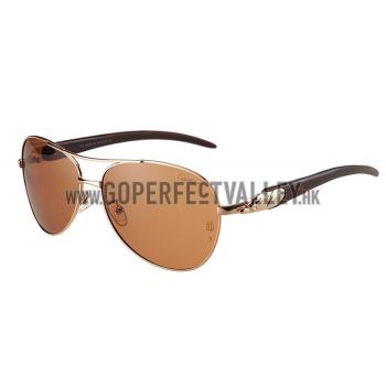 Cartier Panthere Detail Gold Frame Brown Lenses Sunglasses 308131