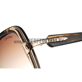 Cartier Tortoiseshell Frame Brown Lenses Sunglasses 308255 Replica