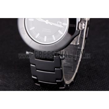 Cartier Pasha 34mm Black Dial Black Ceramic Case Rubber Bracelet