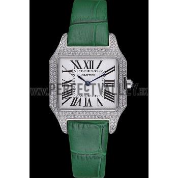 Cartier Santos 100 Diamond Silver Bezel 621914