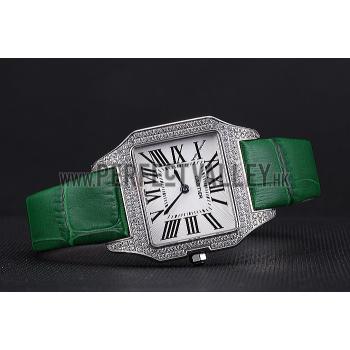 Cartier Santos 100 Diamond Silver Bezel 621914