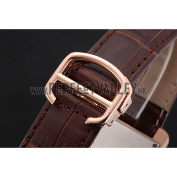 Replica Cartier Tank MC Gold Case Brown Dial Brown Leather Strap  622175