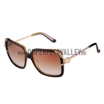 Cartier Panthere Diamond Detail Brown Frame Sunglasses 308289