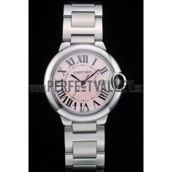 Cheap Cartier Ballon Bleu 38mm Pink Dial Stainless Steel Case And Bracelet