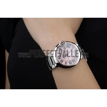 Cheap Cartier Ballon Bleu 38mm Pink Dial Stainless Steel Case And Bracelet