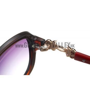 Replica Cartier Golden Finish Logo Detail Black And Red Frame Sunglasses 308273