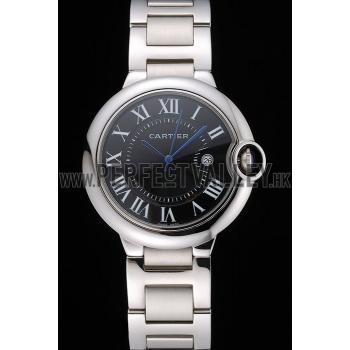 Cartier Ballon Bleu 42mm Black Dial Stainless Steel Case And Bracelet Replica