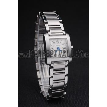 Cartier Tank Francaise 20mm White Dial Stainless Steel Case And Bracelet