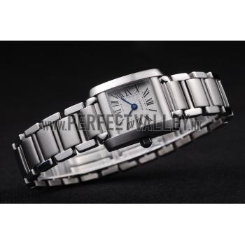 Cartier Tank Francaise 20mm White Dial Stainless Steel Case And Bracelet