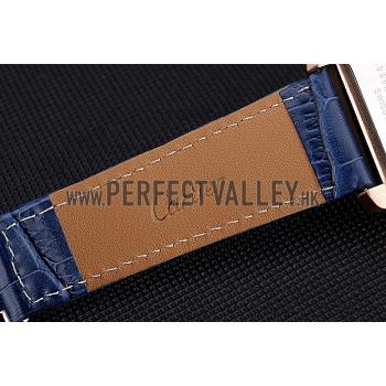 Cartier Tank MC Blue Dial Gold Case Blue Leather Bracelet  622695