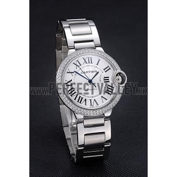 Swiss Cartier Diamonds Ballon Bleu Stainless Steel  622062 Replica