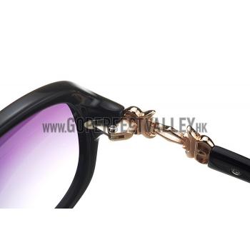 Cartier Golden Finish Logo Detail Black Frame Sunglasses 308269