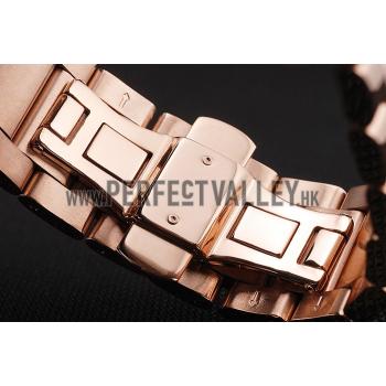 Cartier Calibre De Cartier Small Seconds White Dial Rose Gold Case And Bracelet Replica