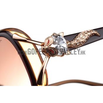 Cartier Decor Panthere Brown Frame Sunglasses 308073