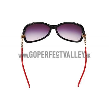 Cartier Panthere Decor Black Frame Red Temples Sunglasses 308262