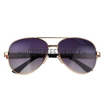 Cheap Cartier Panthere Aviator Gold Frame Grey Lenses Sunglasses 308127