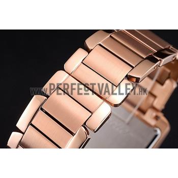 Cheap Cartier Tank MC Navy Dial Rose Gold Case And Bracelet  622704