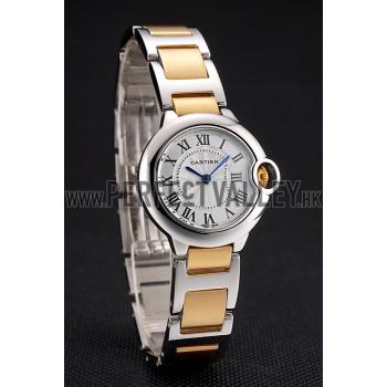 Replica Cartier Ballon Bleu 30mm White Dial Stainless Steel Case Two Tone Bracelet