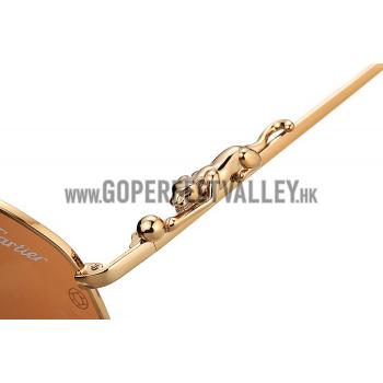 Cartier Wild Panthere Aviator Gold Sunglasses 307802