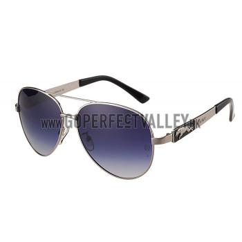 Replica Cartier Panthere Aviator Silver Frame Grey Lenses Sunglasses 308129