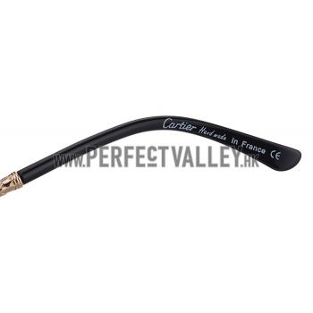 Cartier Owl Motif Black Sunglasses 307788