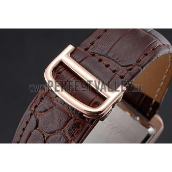 Cartier Tank MC Brown Dial Gold Case Brown Leather Strap  622583