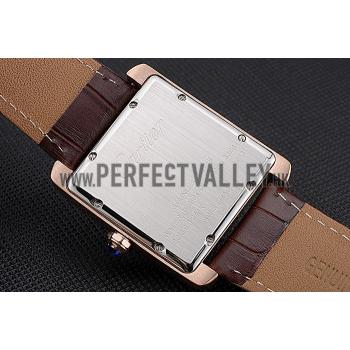 Cartier Tank MC Brown Dial Gold Case Brown Leather Strap  622583