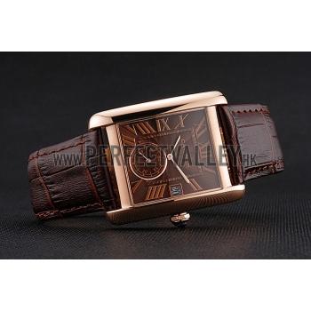 Cartier Tank MC Brown Dial Gold Case Brown Leather Strap  622583