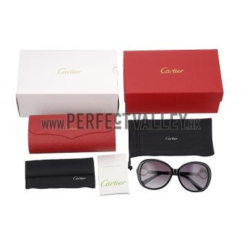 Cartier Panthere Decor Jewelry Black Sunglasses 307781