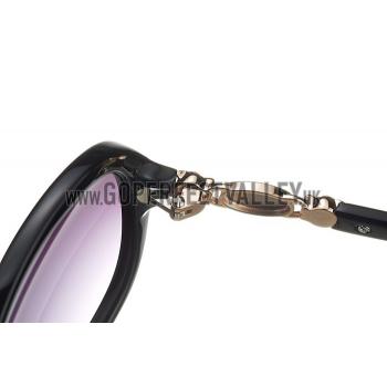 Cartier Golden Logo Detail Black Frame Sunglasses 308274