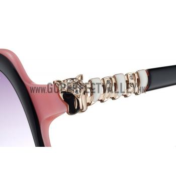 Cheap Cartier Golden Diamond Detail Black And Pink Frame Sunglasses 308282