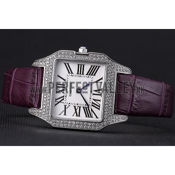 Replica Cartier Santos 100 Diamond Silver Bezel 621911