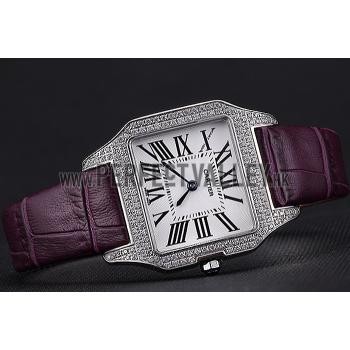 Replica Cartier Santos 100 Diamond Silver Bezel 621911