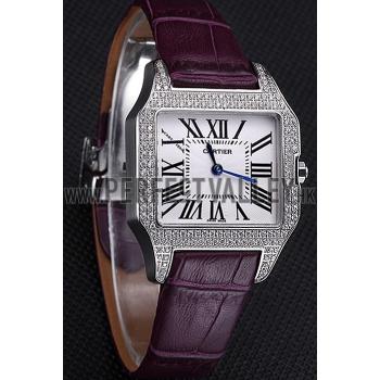 Replica Cartier Santos 100 Diamond Silver Bezel 621911