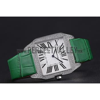 Cartier Santos 100 Diamond Silver Bezel 621929