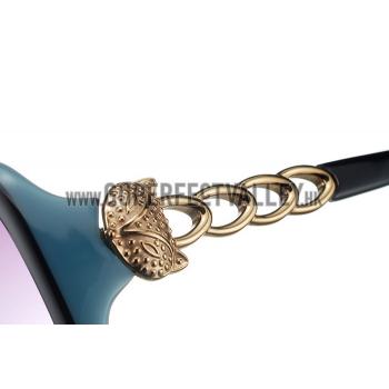 Cartier Panthere Decor Black And Blue Frame Sunglasses 308260