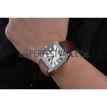 Cartier Santos 100 Diamond Silver Bezel 621926