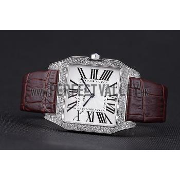 Cartier Santos 100 Diamond Silver Bezel 621926