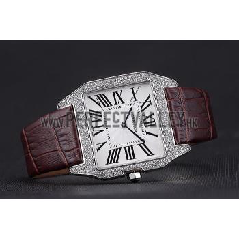 Cartier Santos 100 Diamond Silver Bezel 621926