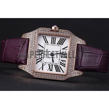 Cartier Santos 100 Diamond Rose Gold Bezel 621913