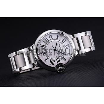 Swiss Cartier Ballon Bleu de Cartier White Dial Roman Numerals Stainless Steel Bracelet  622555